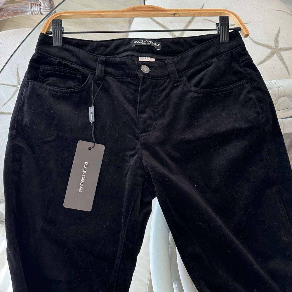 Dolce & Gabbana Black Velvet Pants NWT